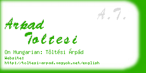 arpad toltesi business card